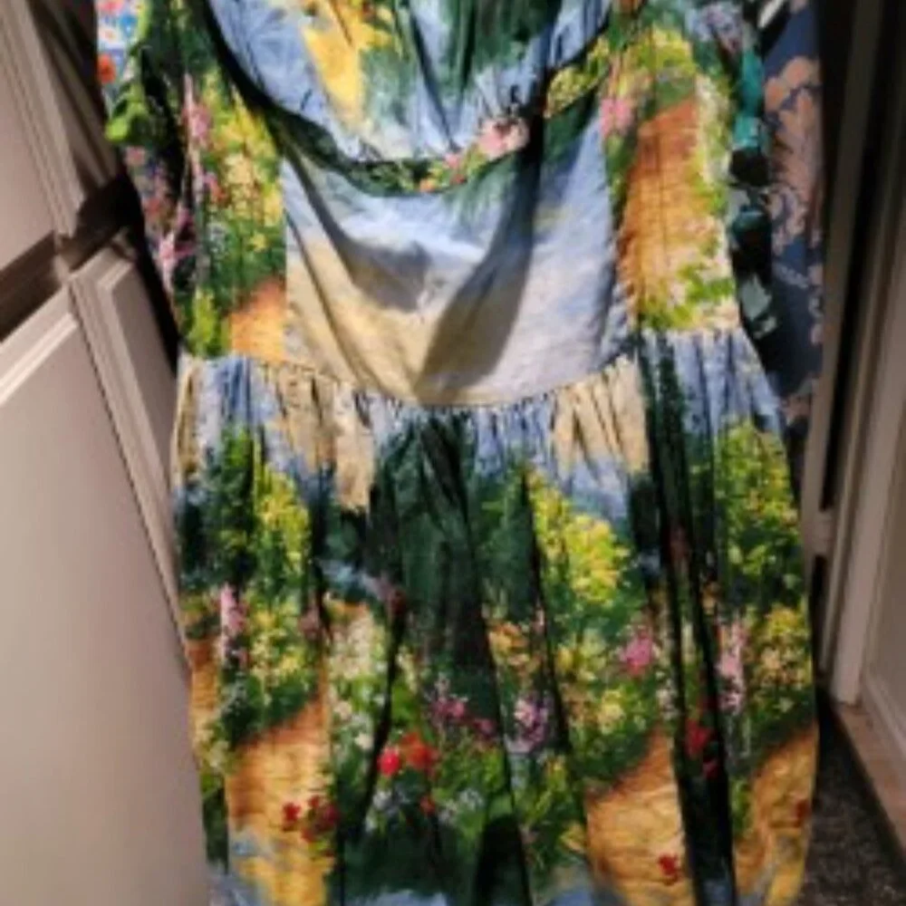 Bernie Dexter Paris dress in Serenity print rare unicorn 3x - Picture 5 of 9